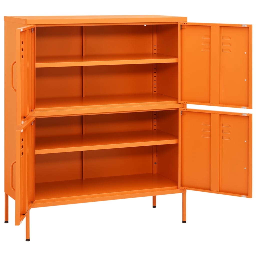 Oppbevaringsskap oransje 80x35x101,5 cm stål