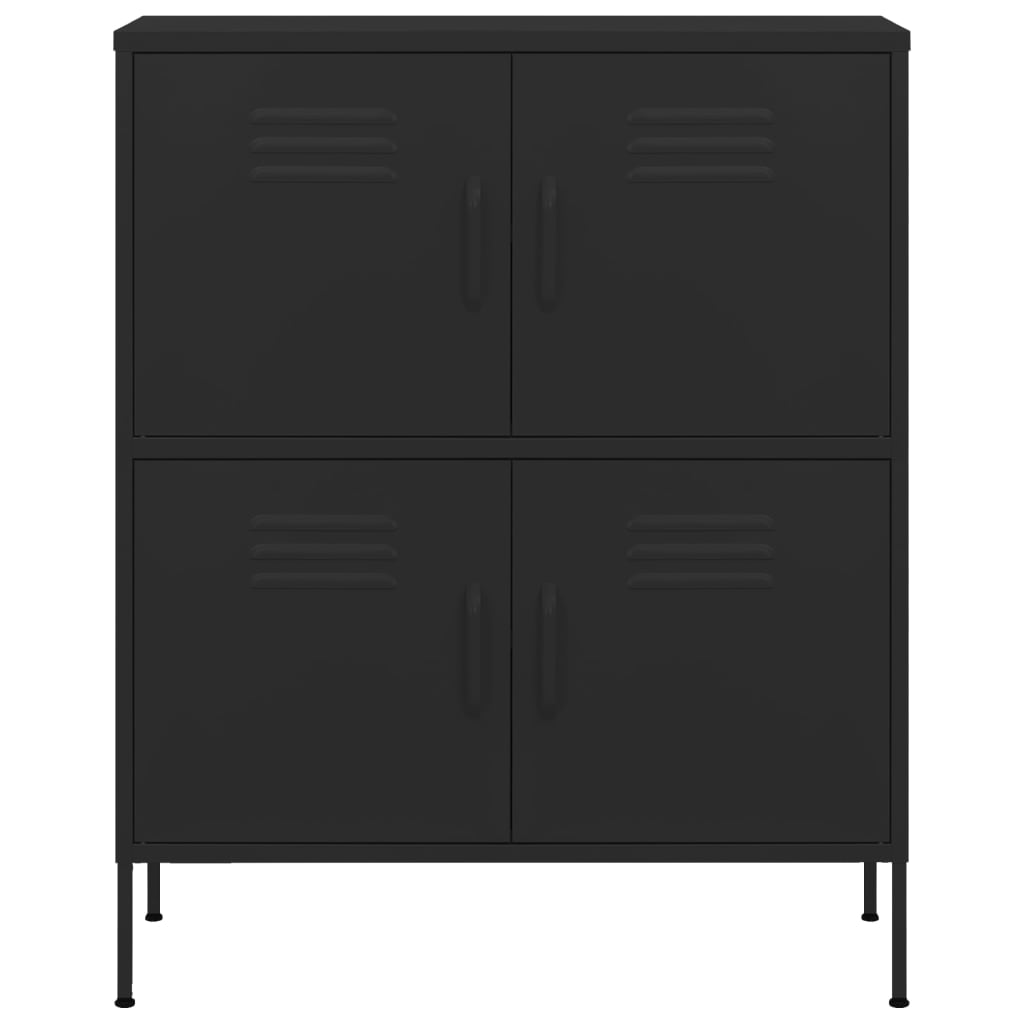 Oppbevaringsskap svart 80x35x101,5 cm stål