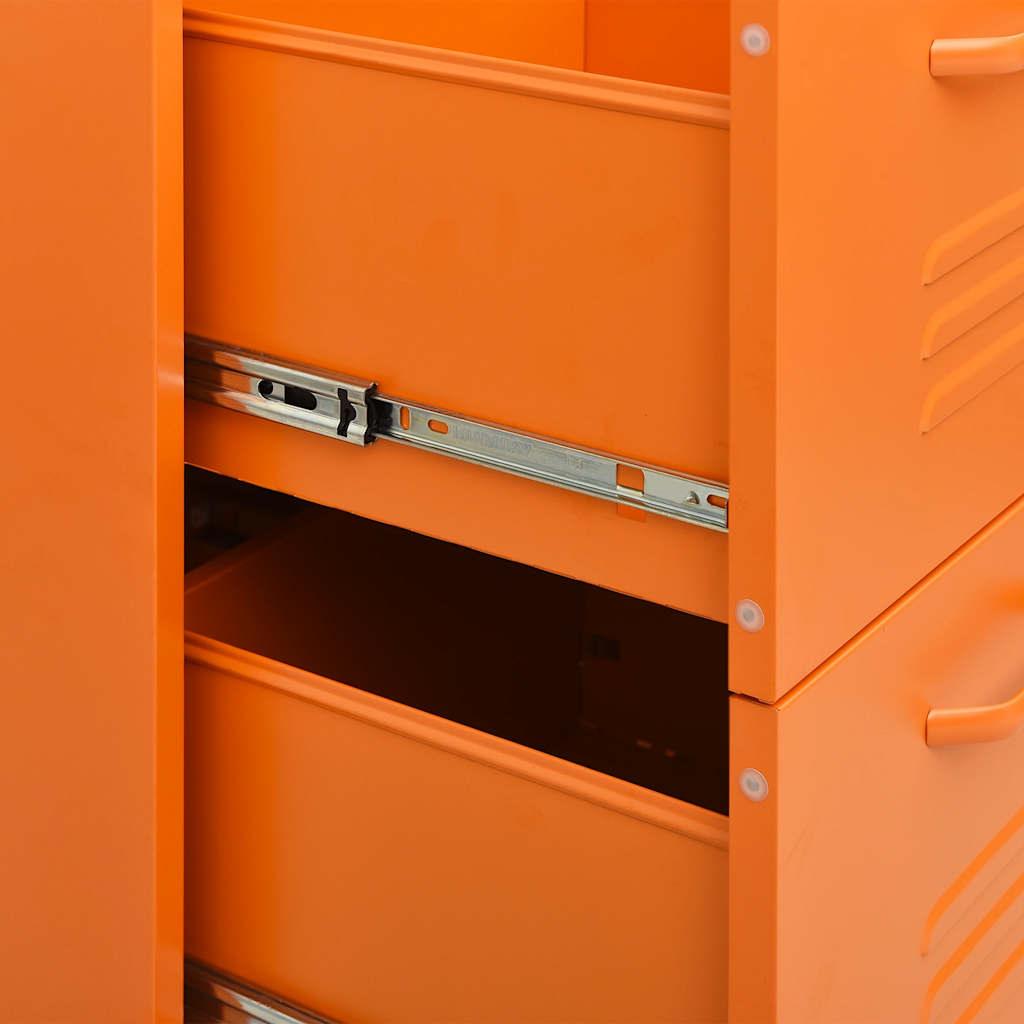 Kommode oransje 80x35x101,5 cm stål