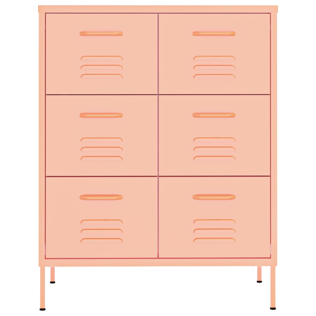 Kommode rosa 80x35x101,5 cm stål