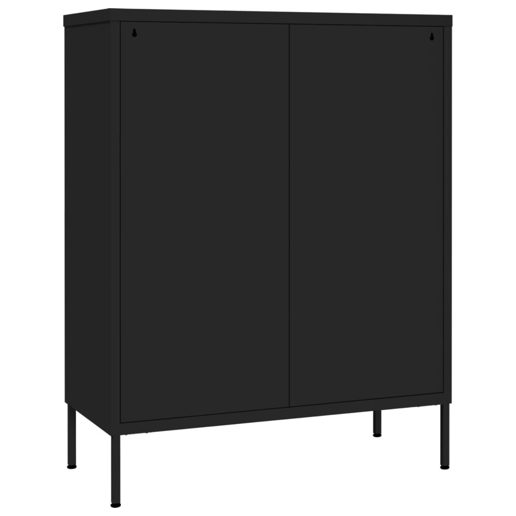 Kommode svart 80x35x101,5 cm stål vidaXL