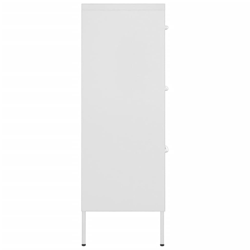 Kommode hvit 80x35x101,5 cm stål