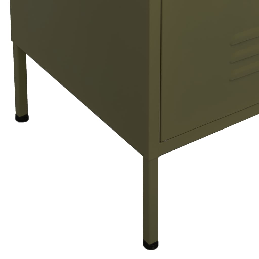 Oppbevaringsskap olivengrønn 80x35x101,5 cm stål