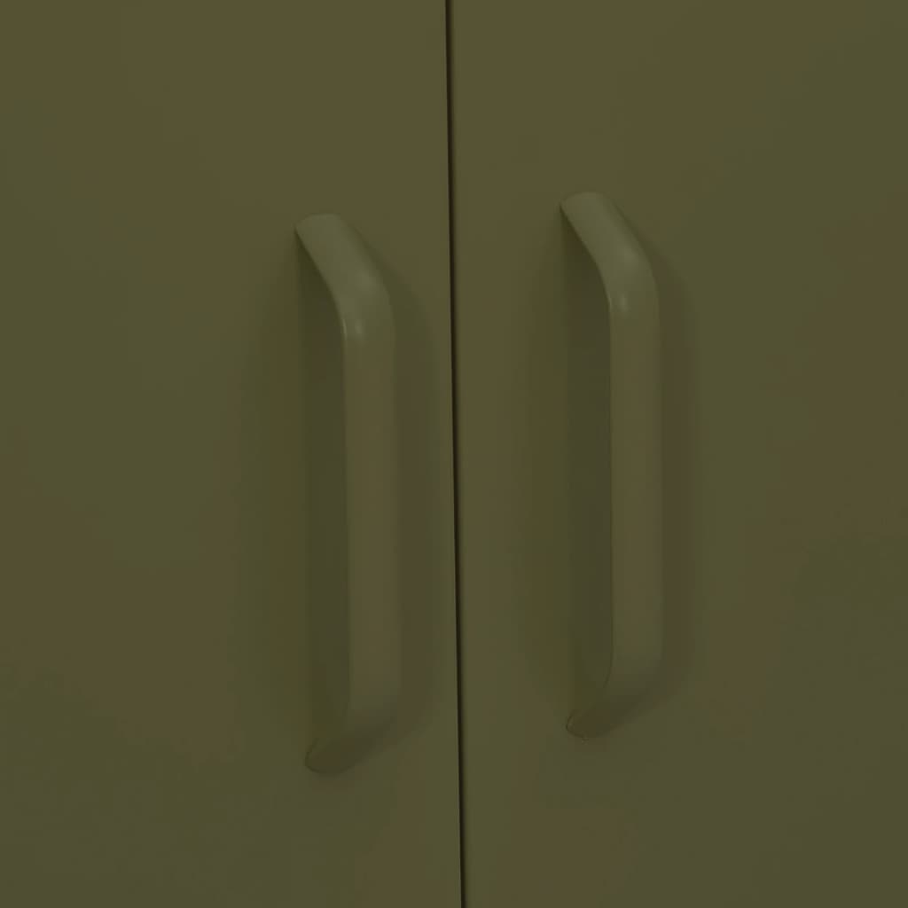 Oppbevaringsskap olivengrønn 80x35x101,5 cm stål