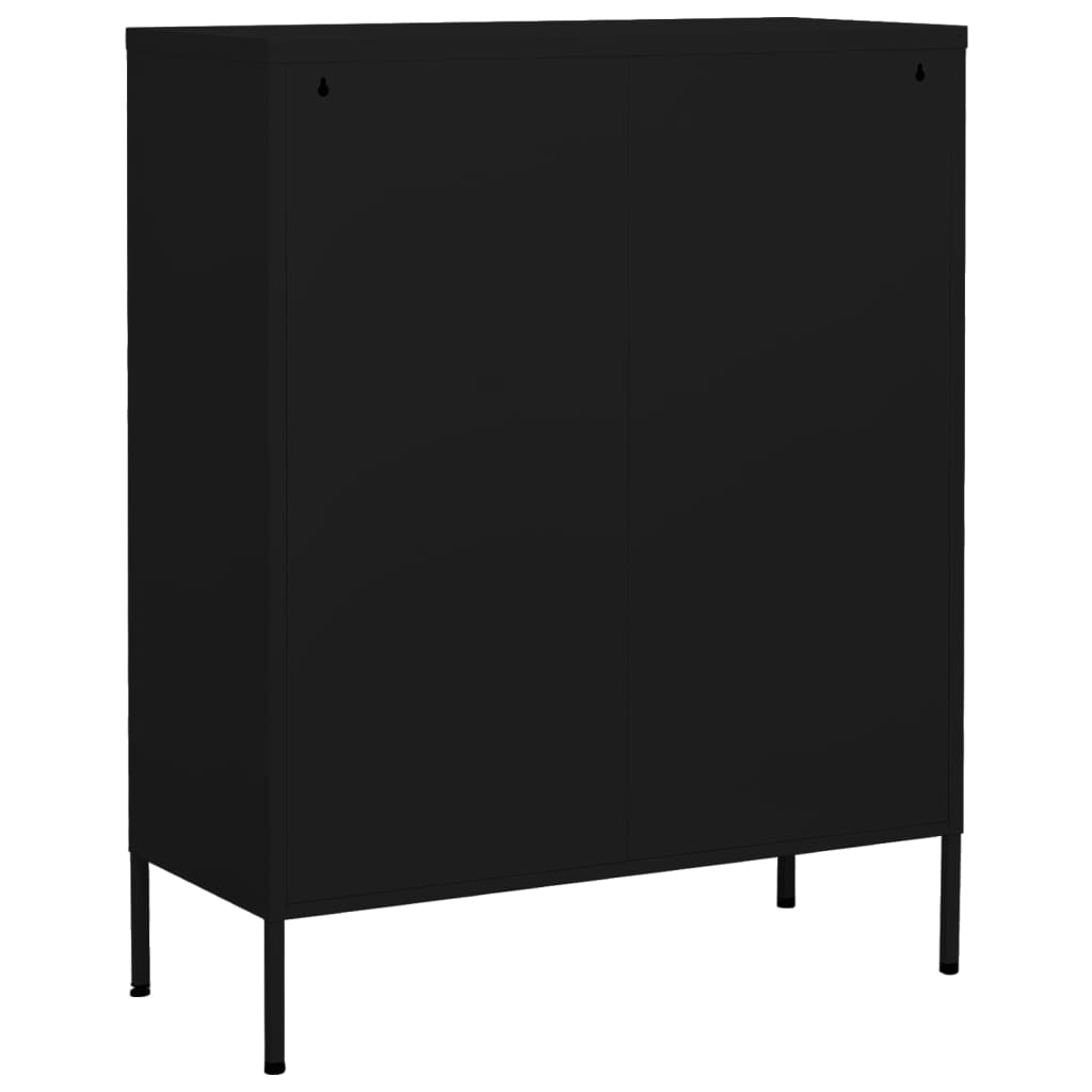 Oppbevaringsskap svart 80x35x101,5 cm stål