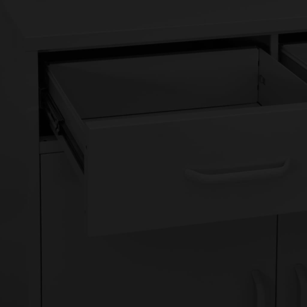Oppbevaringsskap svart 80x35x101,5 cm stål