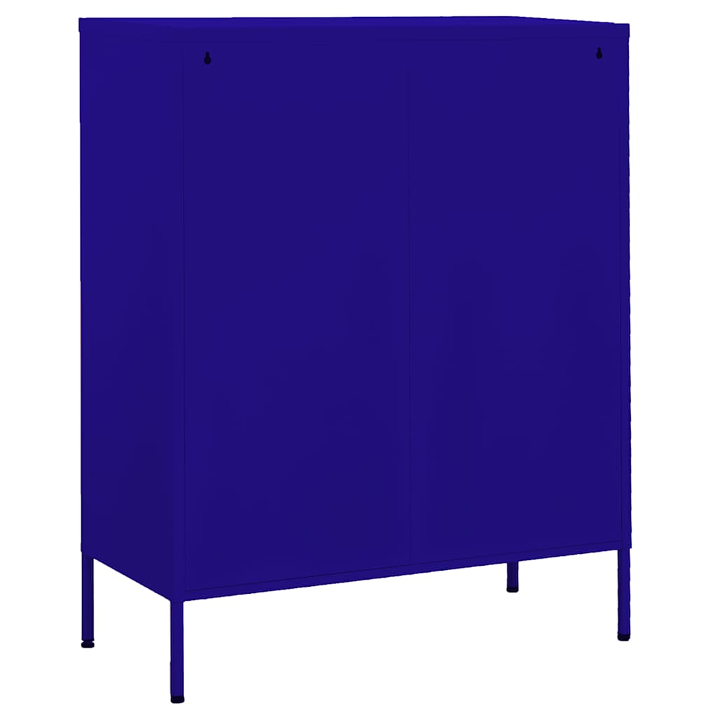 Oppbevaringsskap marineblå 80x35x101,5 cm stål