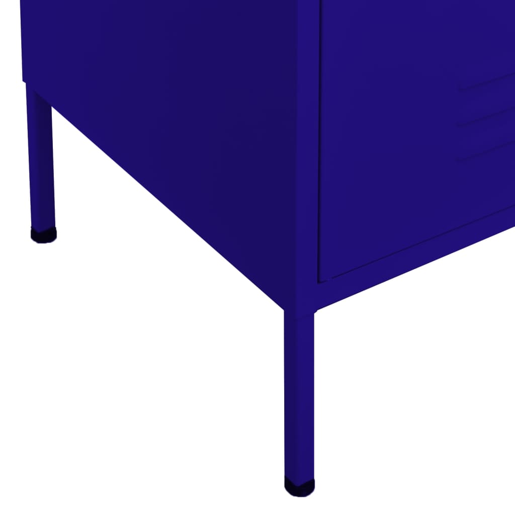 Oppbevaringsskap marineblå 80x35x101,5 cm stål
