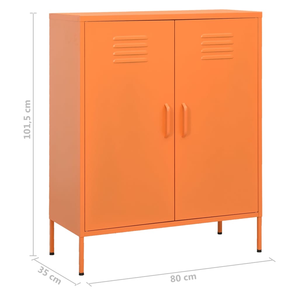 Oppbevaringsskap oransje 80x35x101,5 cm stål