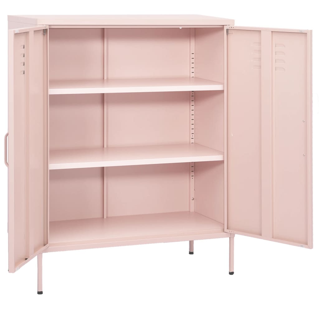 Oppbevaringsskap rosa 80x35x101,5 cm stål