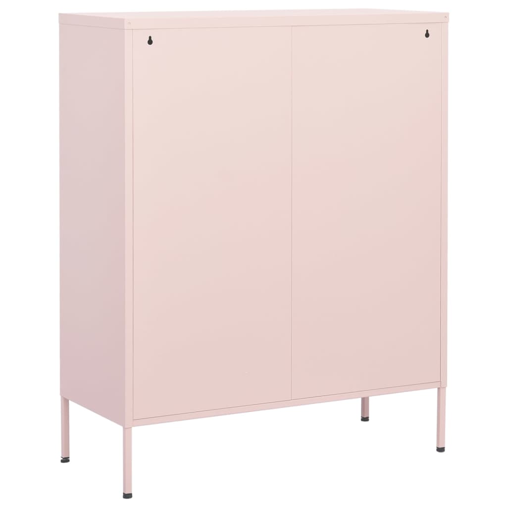 Oppbevaringsskap rosa 80x35x101,5 cm stål