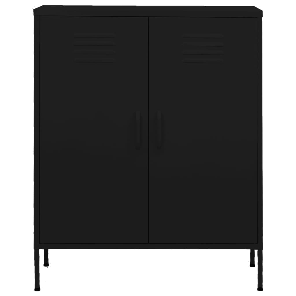 Oppbevaringsskap svart 80x35x101,5 cm stål