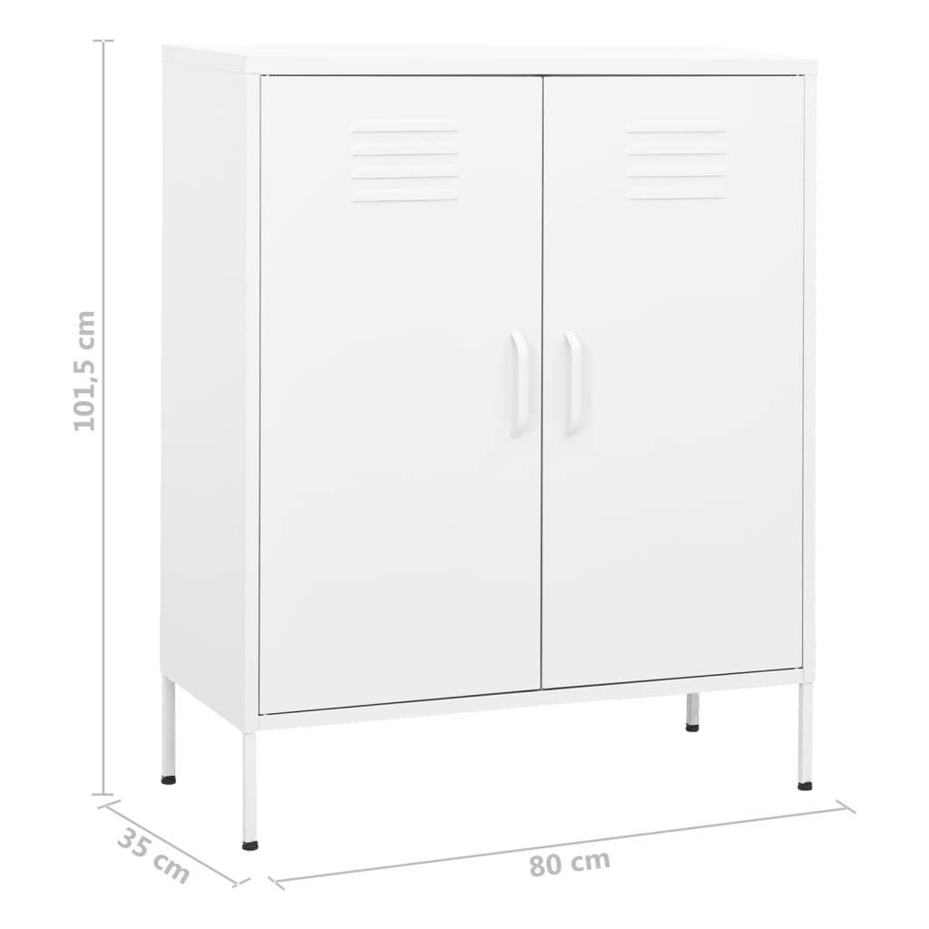 Oppbevaringsskap hvit 80x35x101,5 cm stål