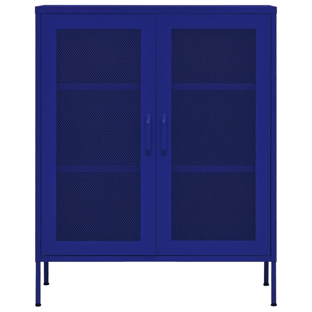 Oppbevaringsskap marineblå 80x35x101,5 cm stål
