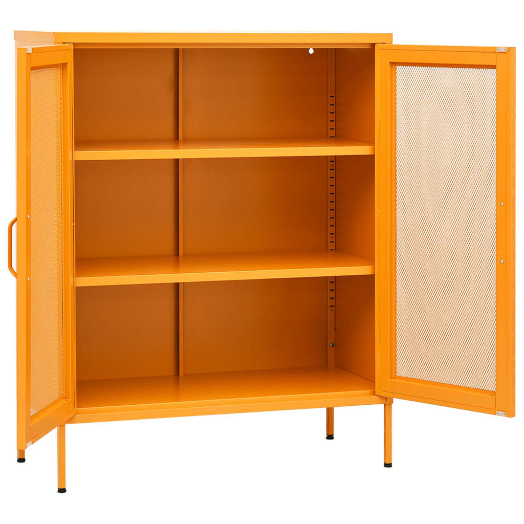 Oppbevaringsskap sennepsgul 80x35x101,5 cm stål
