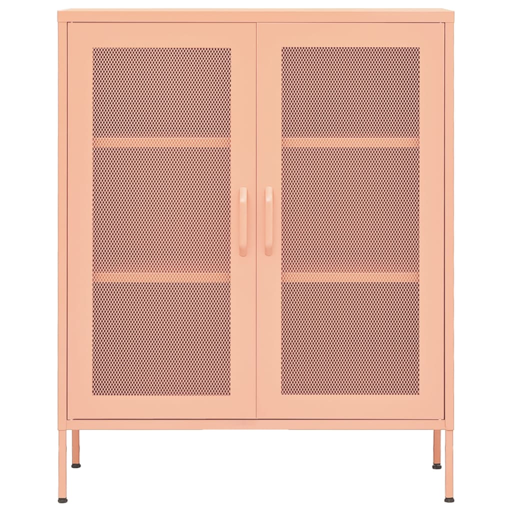 Oppbevaringsskap rosa 80x35x101,5 cm stål