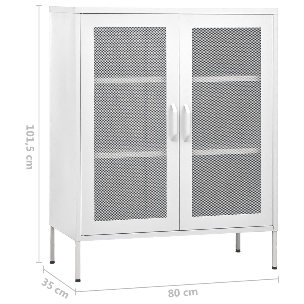 Oppbevaringsskap hvit 80x35x101,5 cm stål