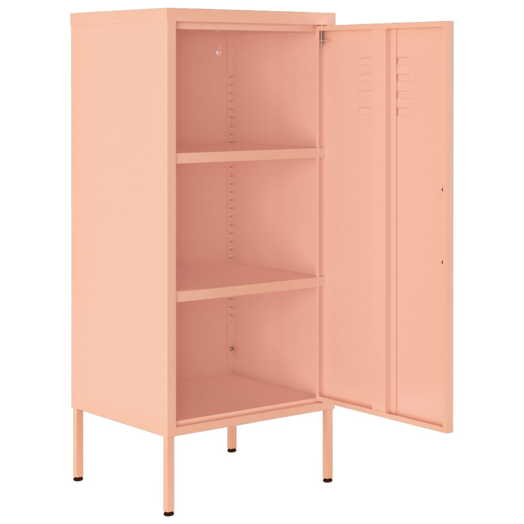 Oppbevaringsskap rosa 42,5x35x101,5 cm stål vidaXL