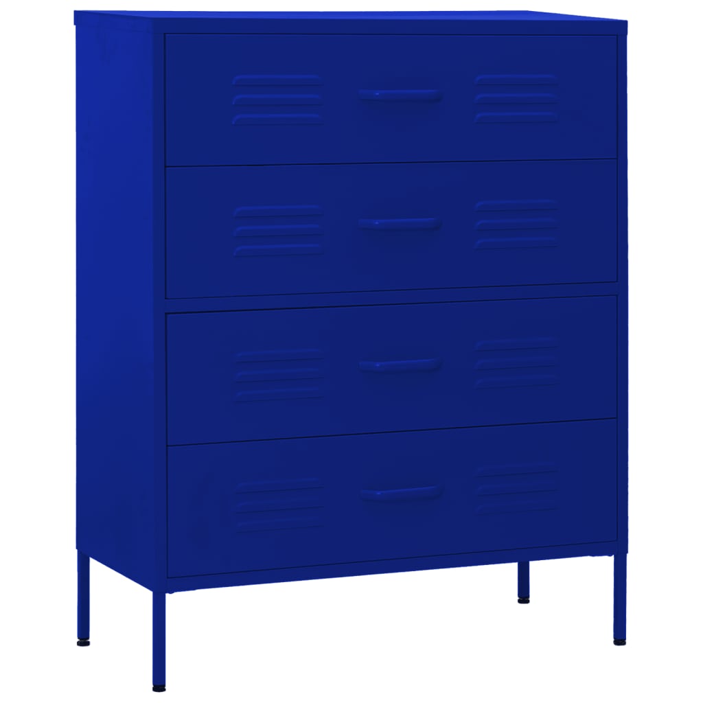 Kommode marineblå 80x35x101,5 cm stål vidaXL