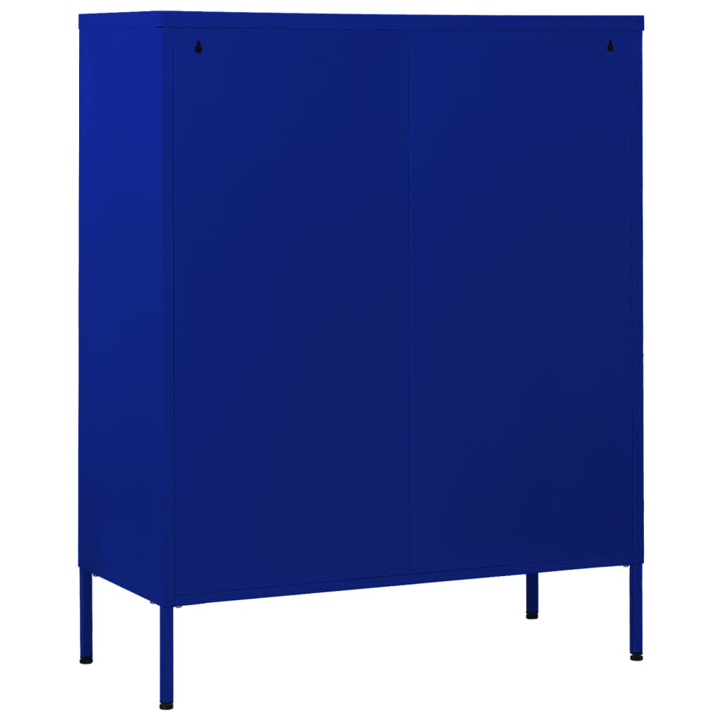 Kommode marineblå 80x35x101,5 cm stål vidaXL