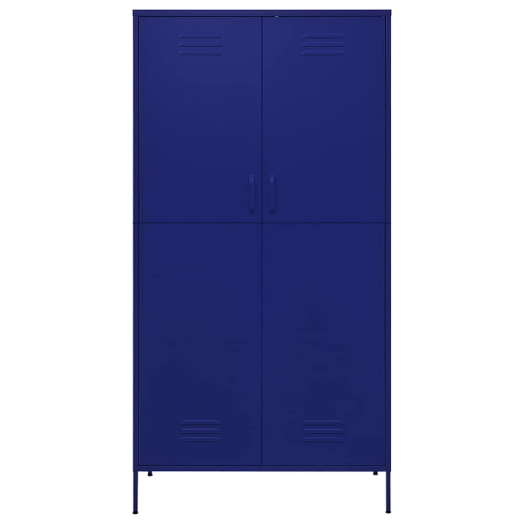 Garderobe marineblå 90x50x180 cm stål