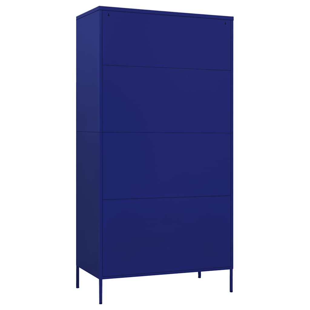 Garderobe marineblå 90x50x180 cm stål