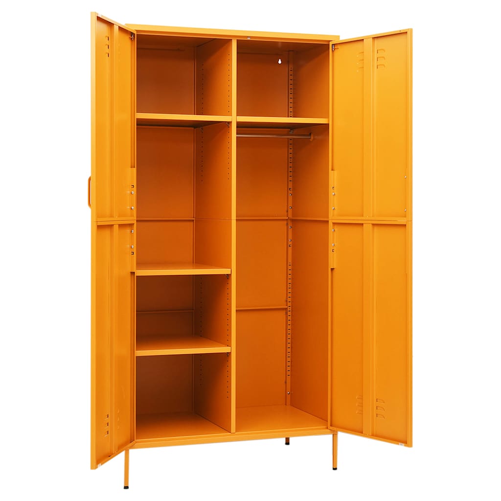 Garderobe sennesgul 90x50x180 cm stål