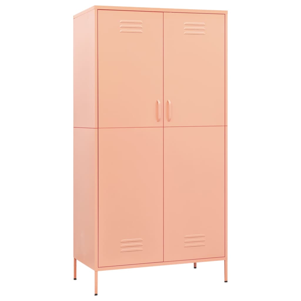 Garderobe rosa 90x50x180 cm stål