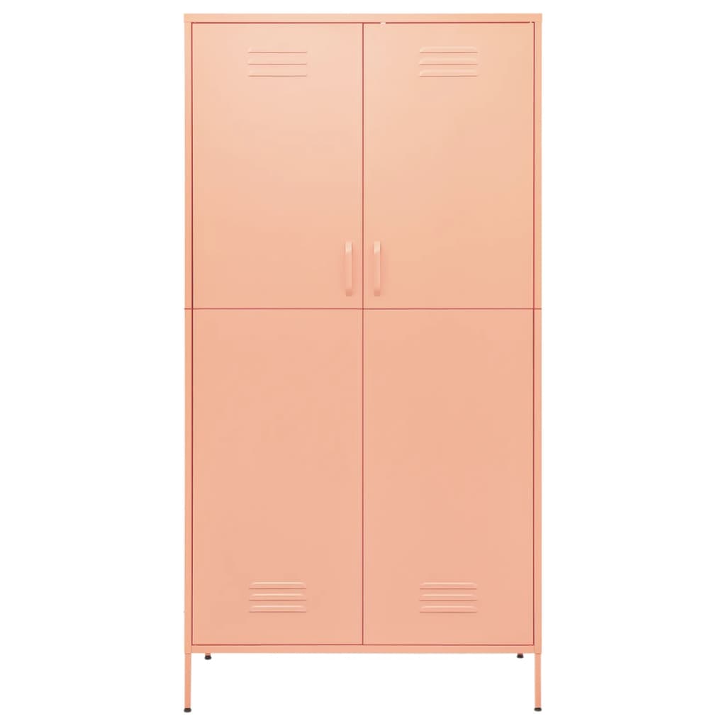 Garderobe rosa 90x50x180 cm stål