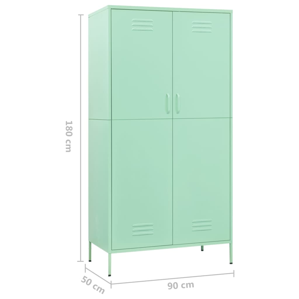 Garderobe mint 90x50x180 cm stål