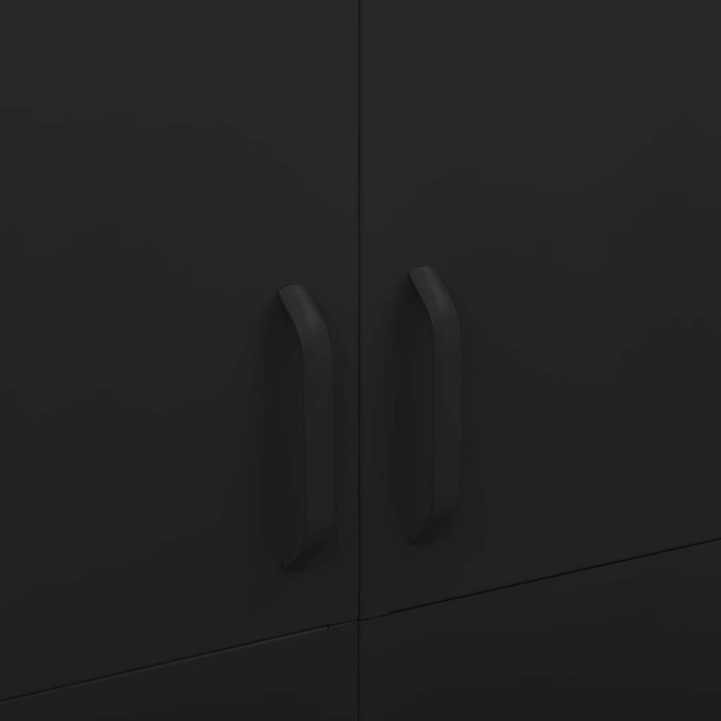 Garderobe svart 90x50x180 cm stål