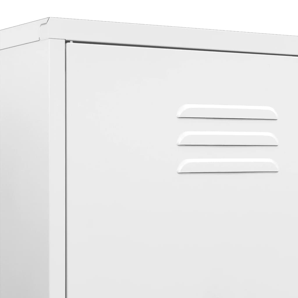 Garderobe hvit 90x50x180 cm stål