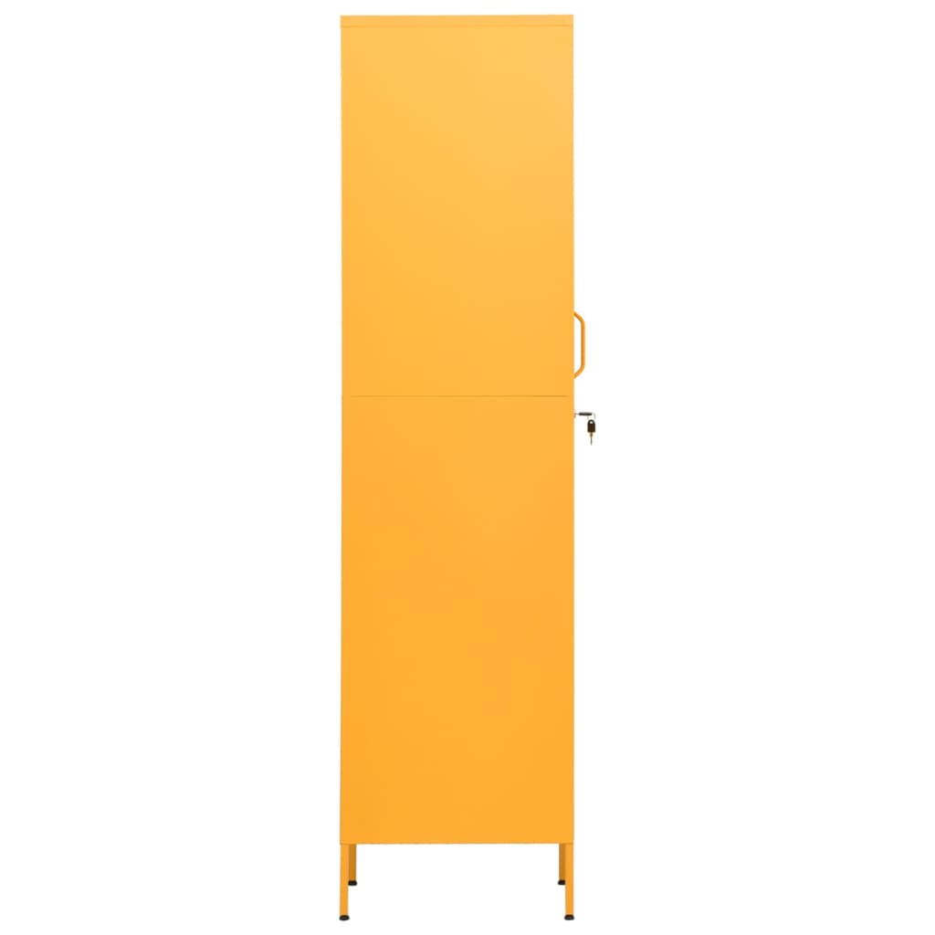 Oppbevaringsskap sennepsgul 35x46x180 cm stål