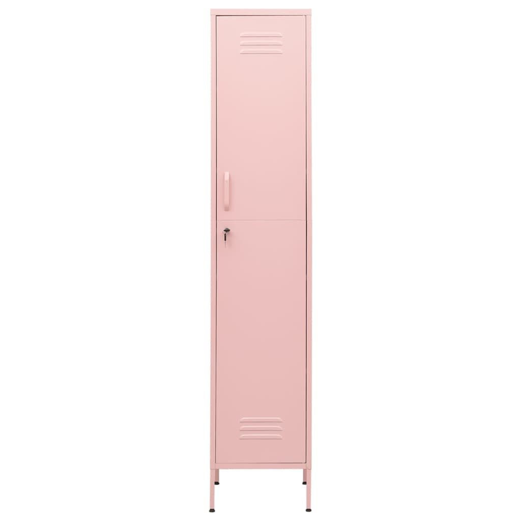 Oppbevaringsskap rosa 35x46x180 cm stål