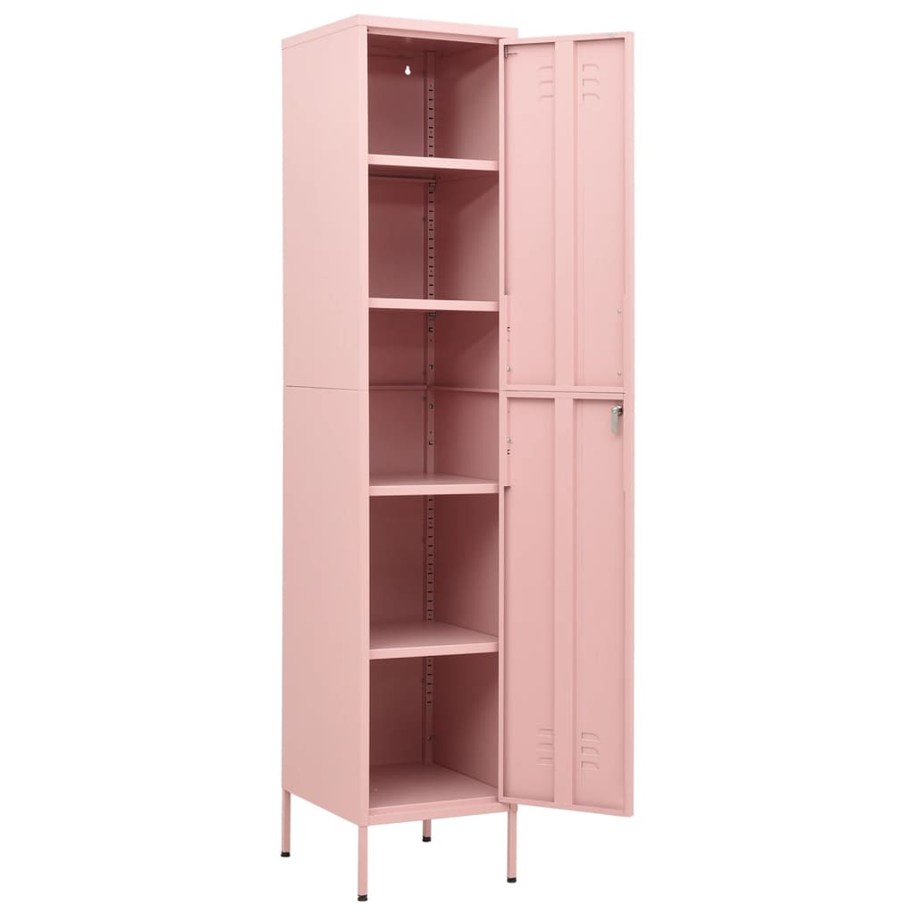 Oppbevaringsskap rosa 35x46x180 cm stål