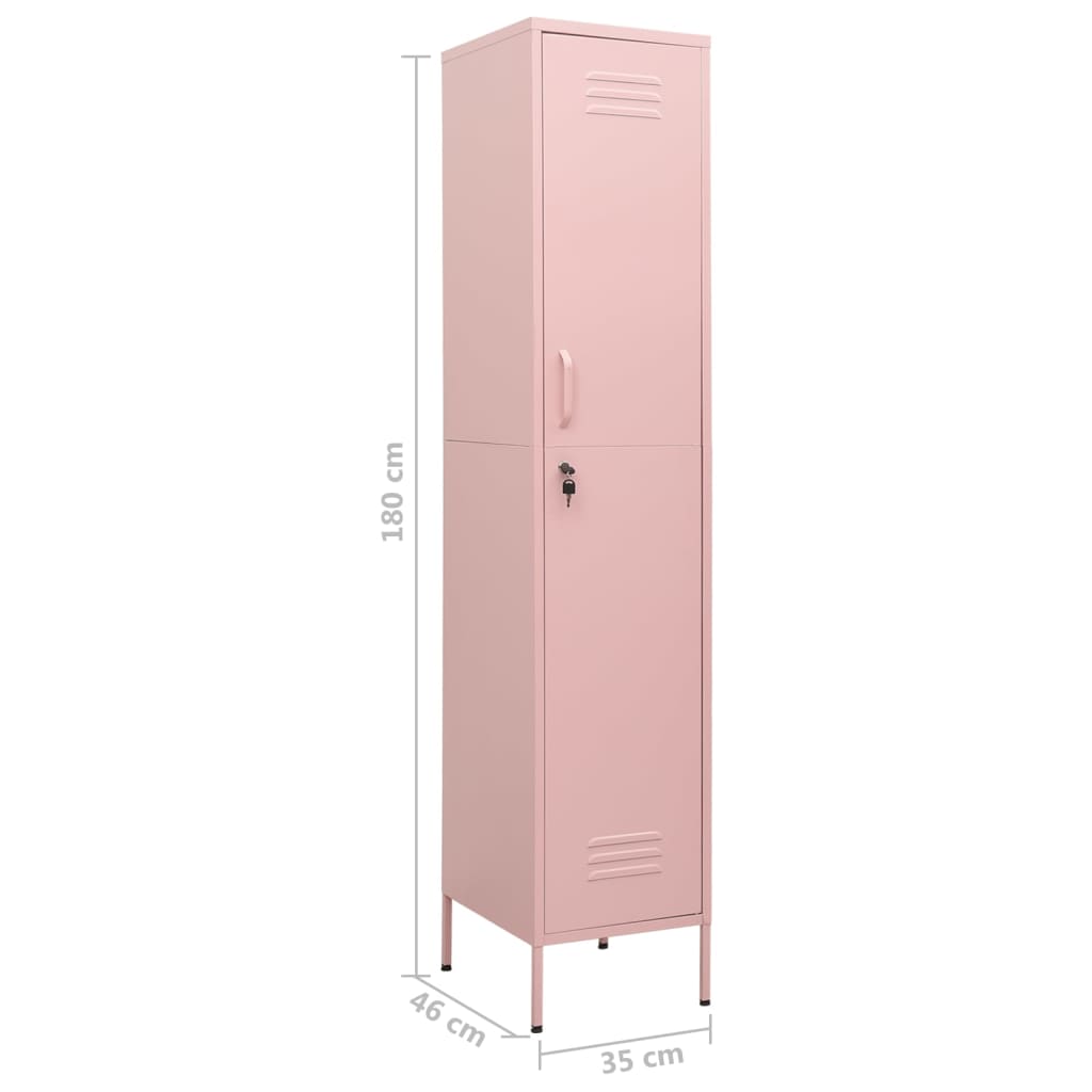 Oppbevaringsskap rosa 35x46x180 cm stål
