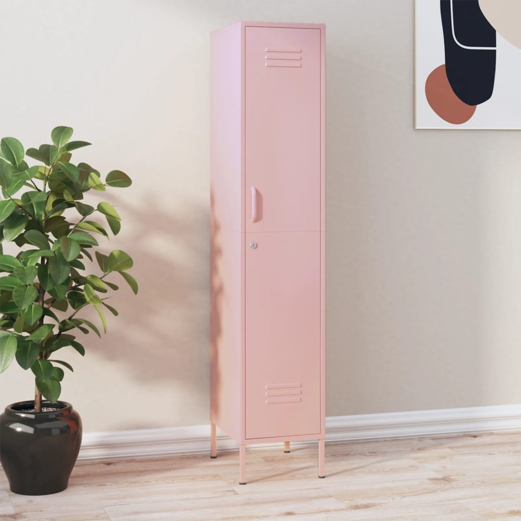 Oppbevaringsskap rosa 35x46x180 cm stål