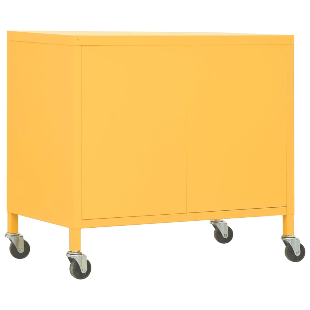 Oppbevaringsskap sennepsgul 60x35x56 cm stål