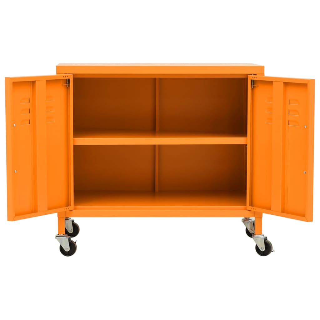 Oppbevaringsskap oransje 60x35x56 cm stål