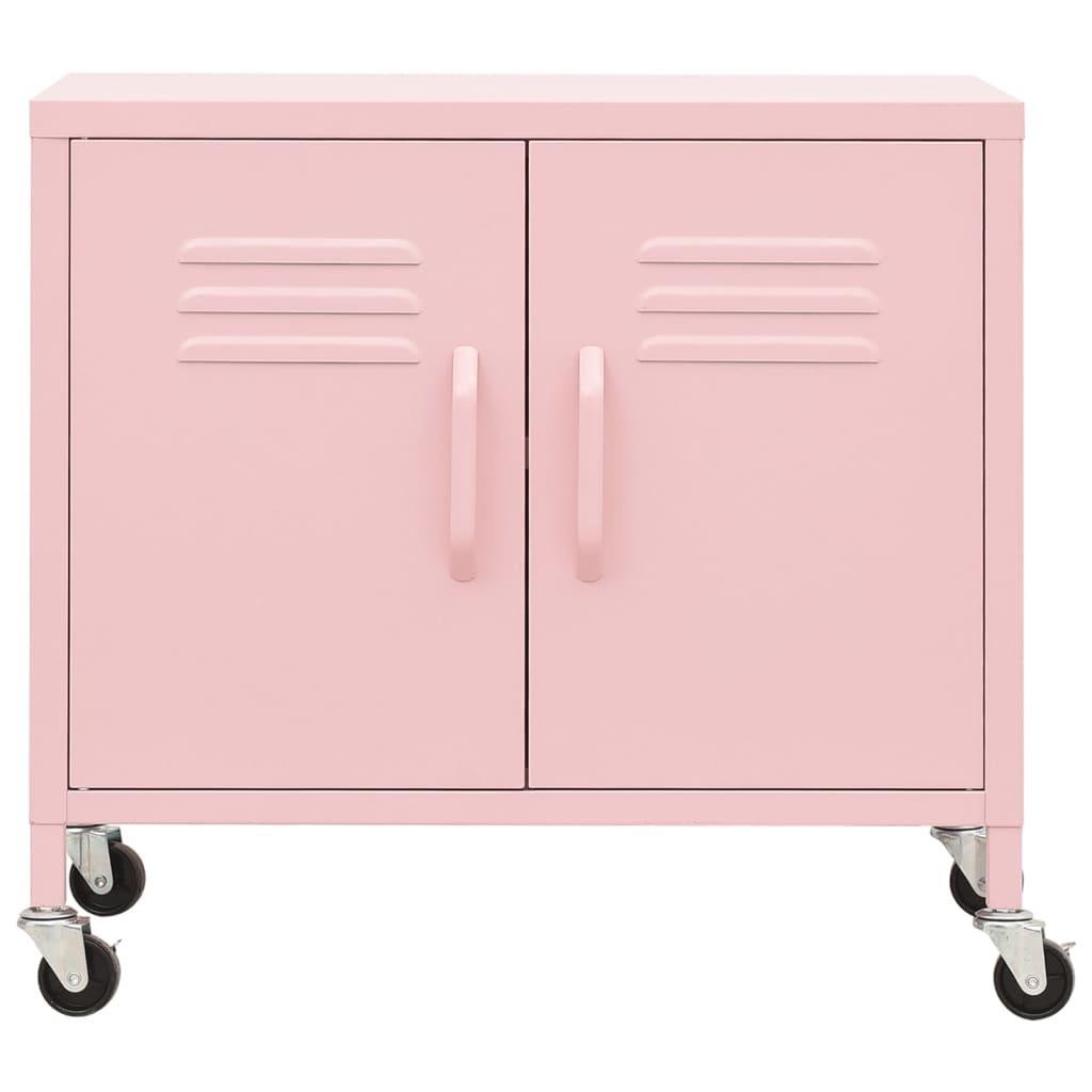 Oppbevaringsskap rosa 60x35x56 cm stål