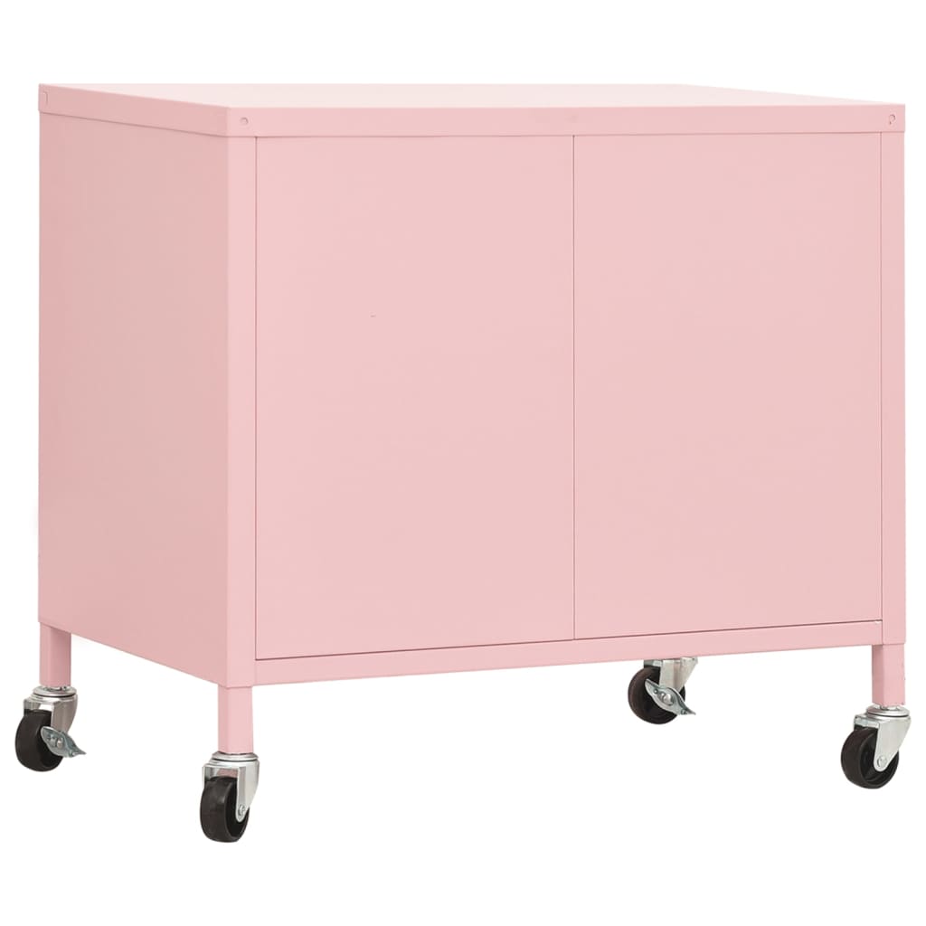 Oppbevaringsskap rosa 60x35x56 cm stål