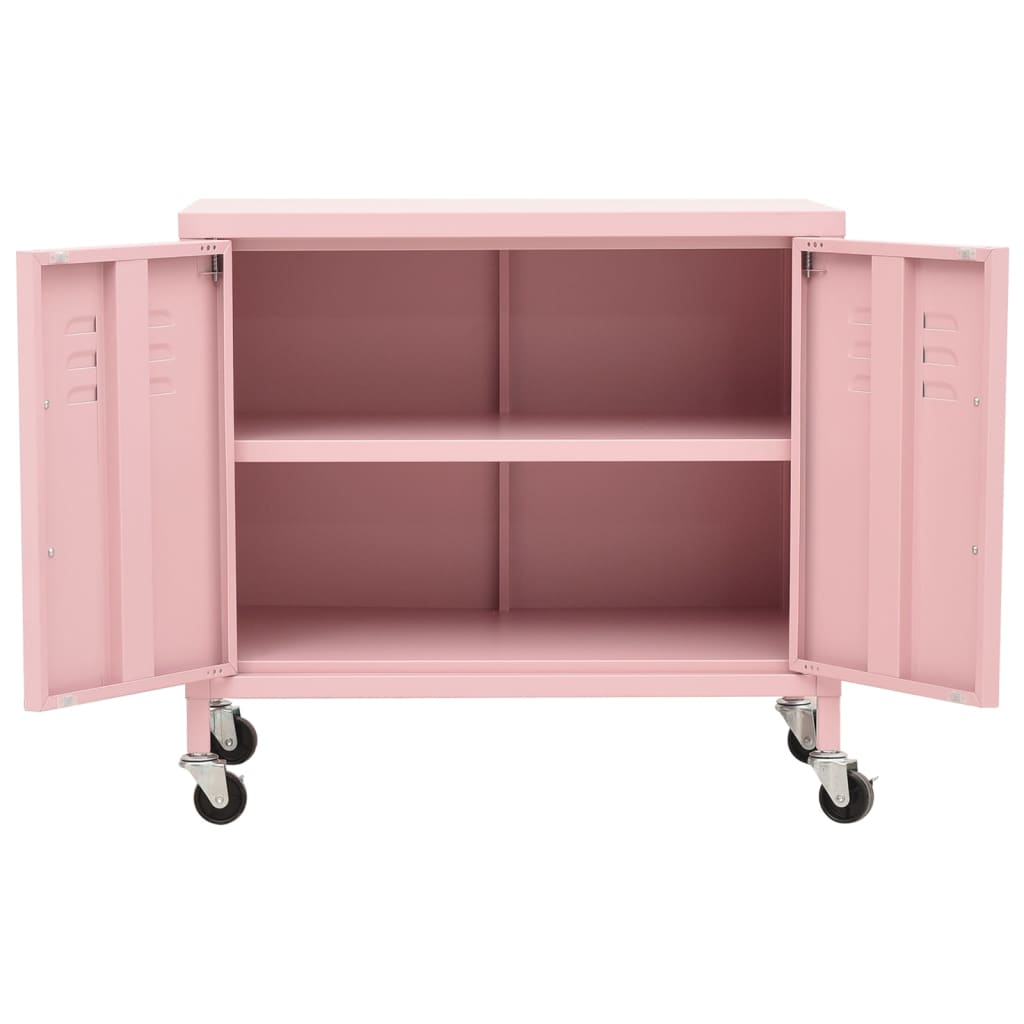 Oppbevaringsskap rosa 60x35x56 cm stål