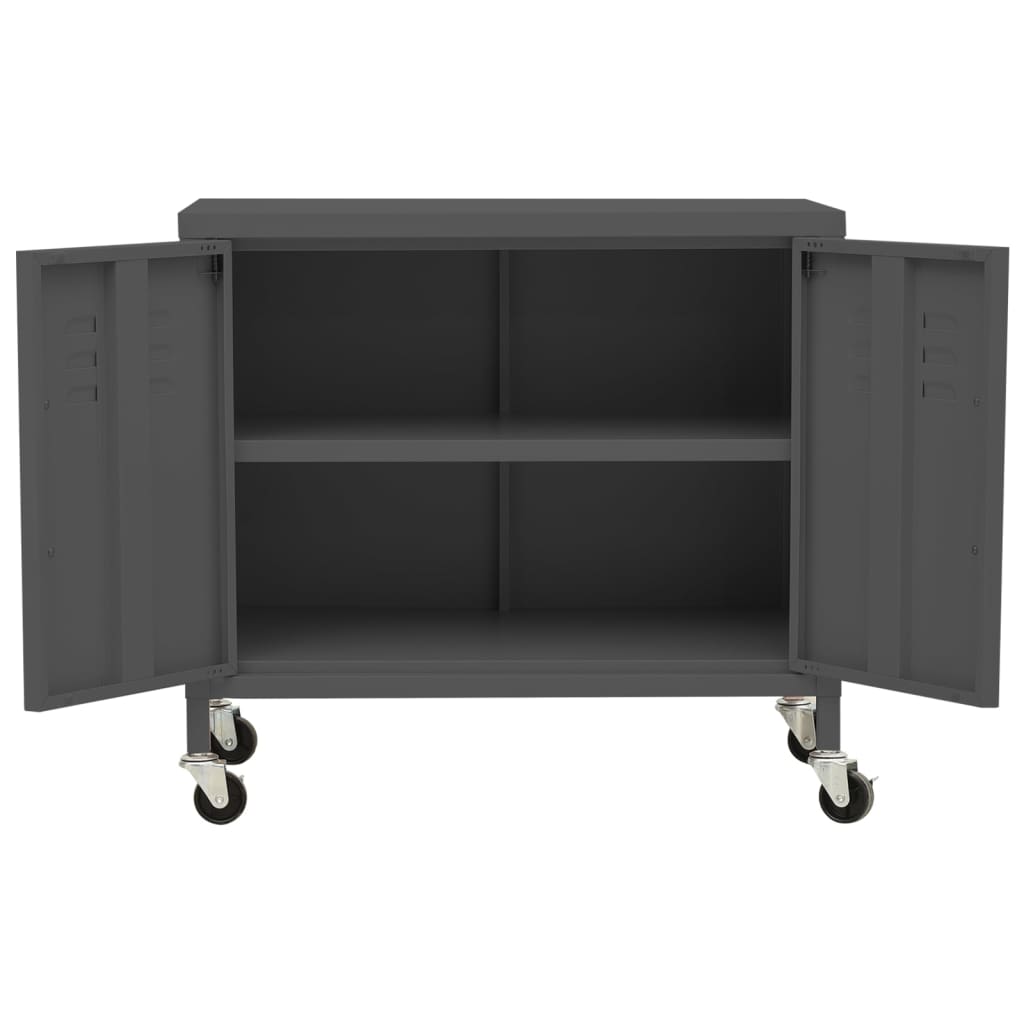 Oppbevaringsskap antrasitt 60x35x56 cm stål