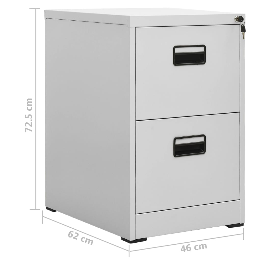 Arkivskap 46x62x72,5 cm stål lysegrå vidaXL