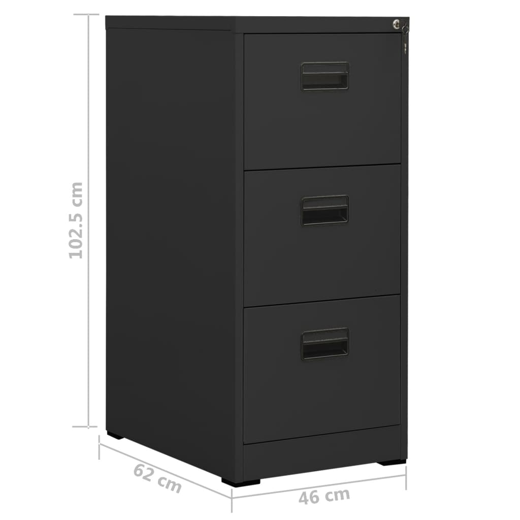 Arkivskap 46x62x102,5 cm stål antrasitt vidaXL