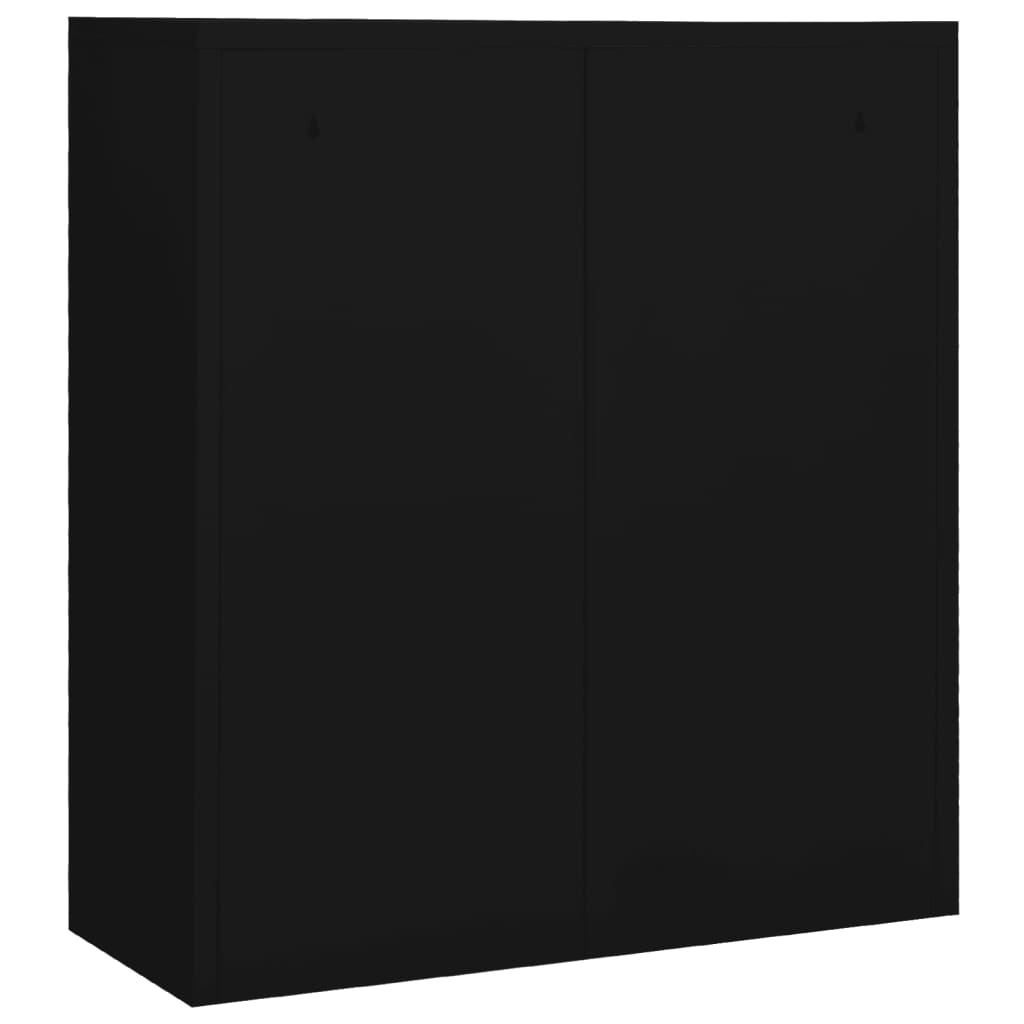 Kontorskap svart 90x40x102 cm stål vidaXL