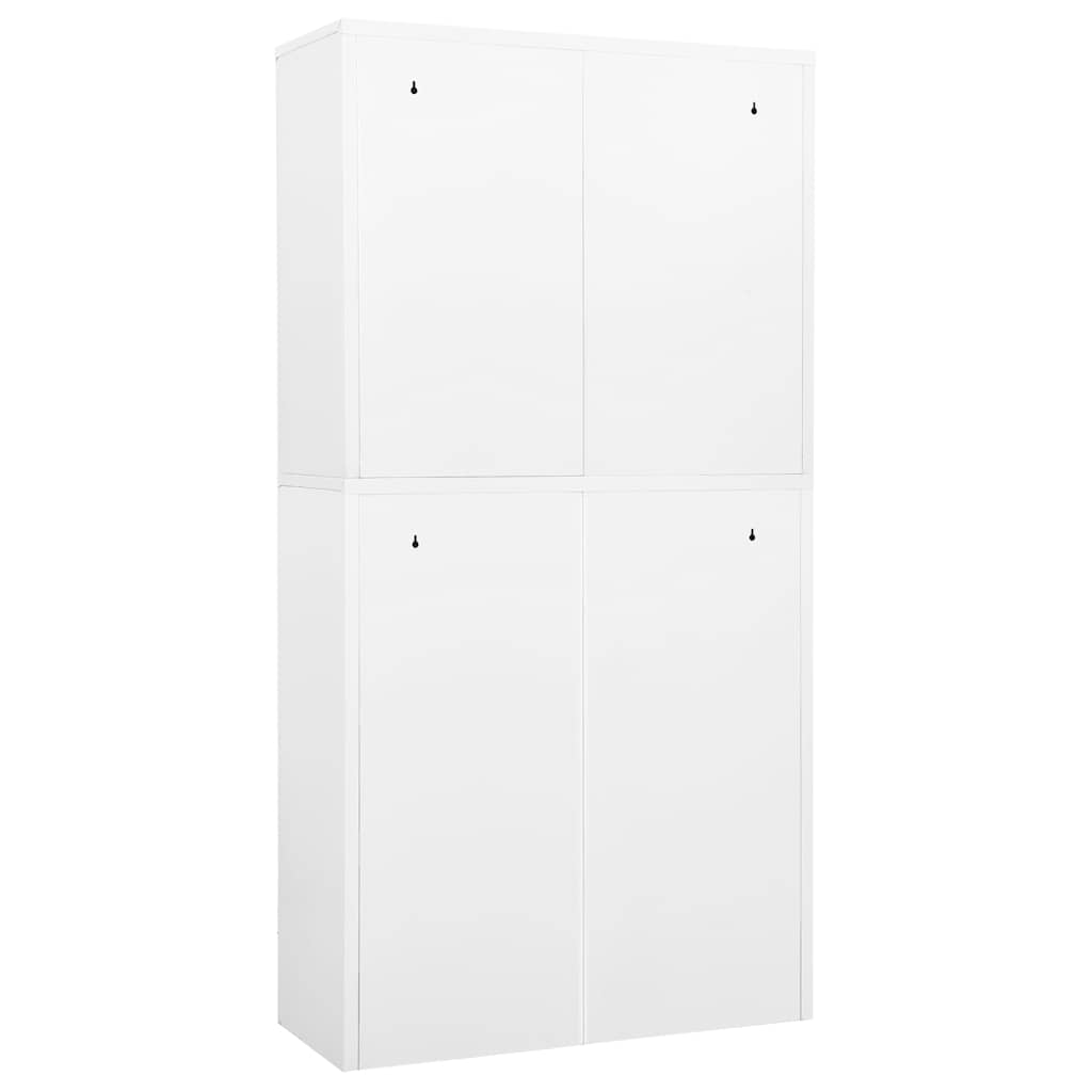 Kontorskap hvit 90x40x180 cm stål