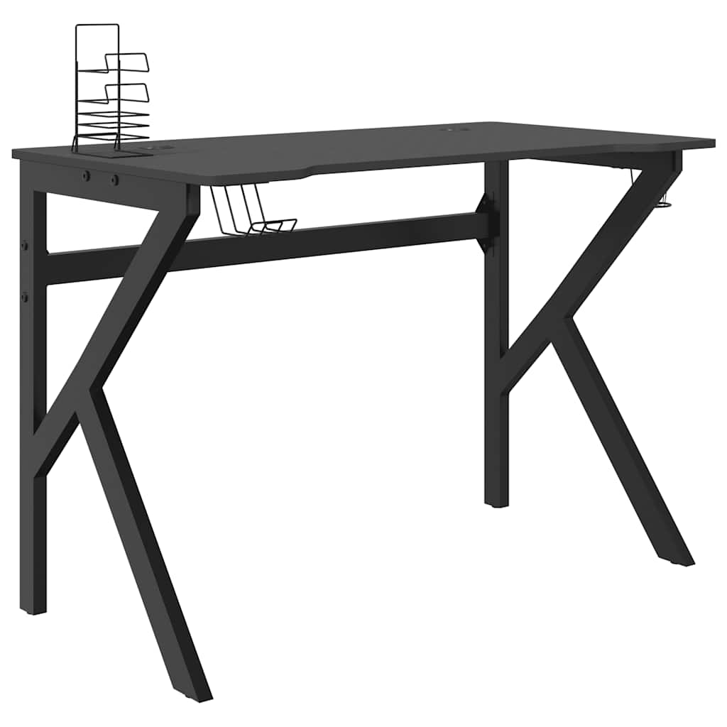 Spillebord med K-formede ben svart 110x60x75 cm