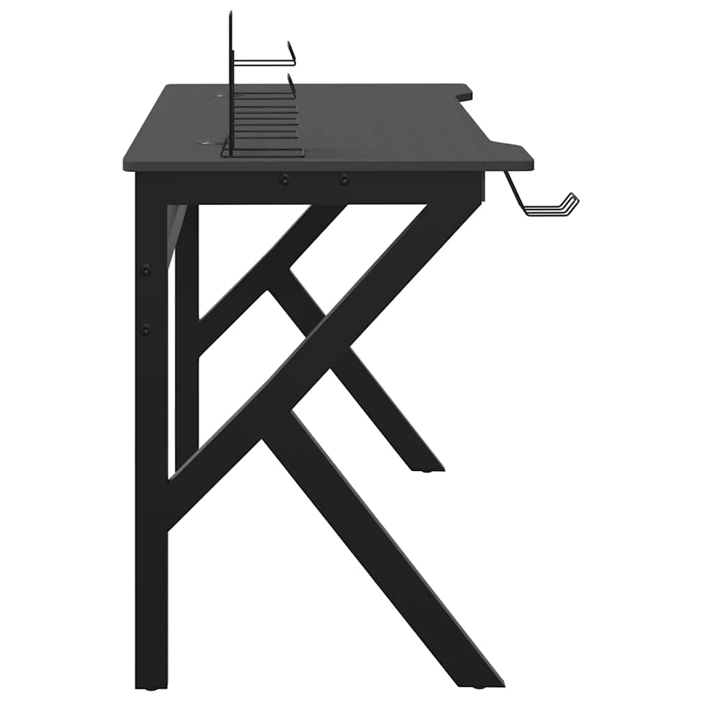 Spillebord med K-formede ben svart 110x60x75 cm