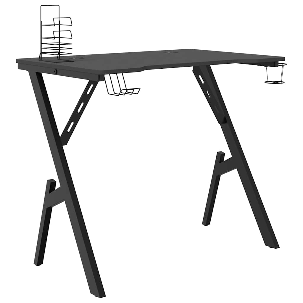 Spillebord med Y-formede ben svart 90x60x75 cm